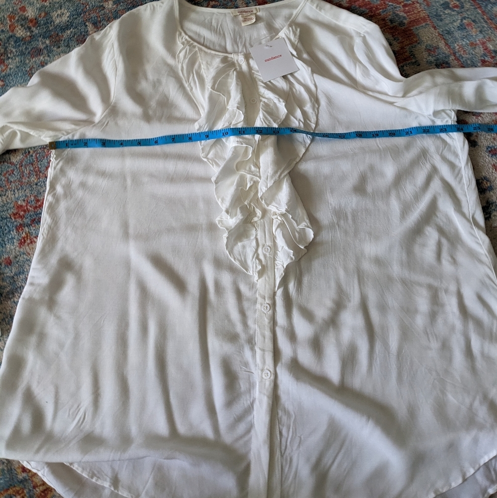 Sundance Cream Ruffle Front Blouse - Picture 6 of 8